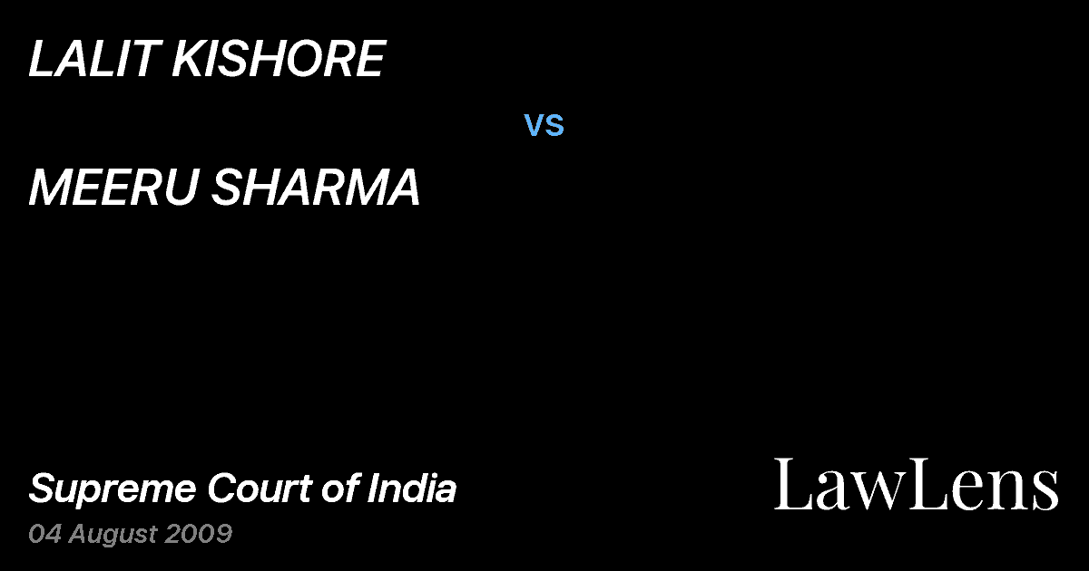 Preview image for LALIT KISHORE vs. MEERU SHARMA