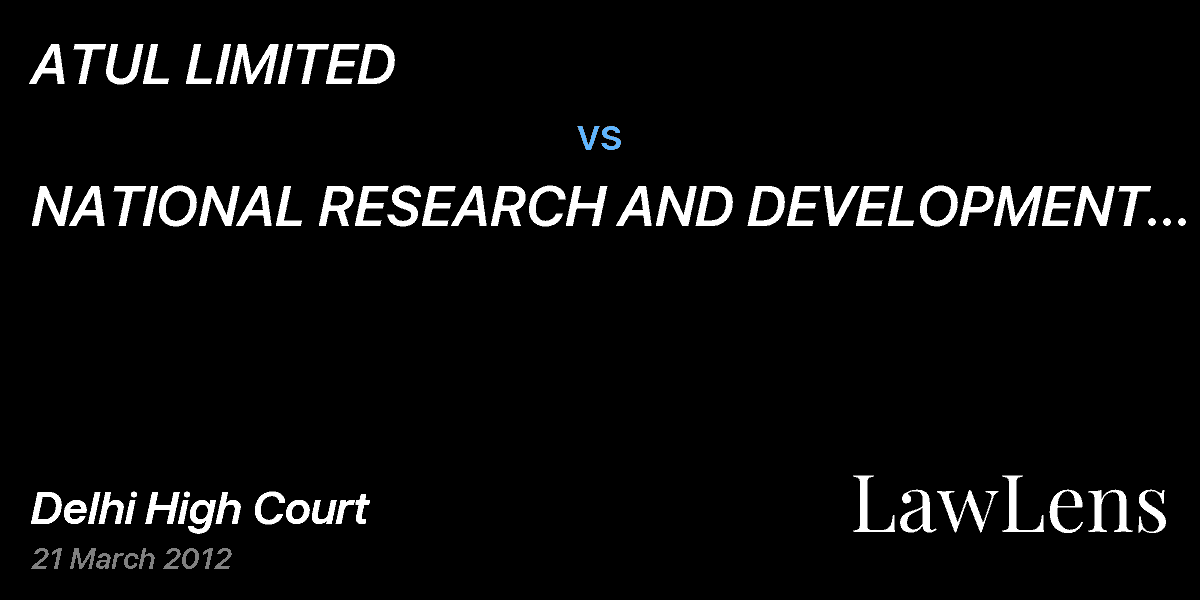 Preview image for ATUL LIMITED vs. NATIONAL RESEARCH AND DEVELOPMENT CORPORATION OF INDIA