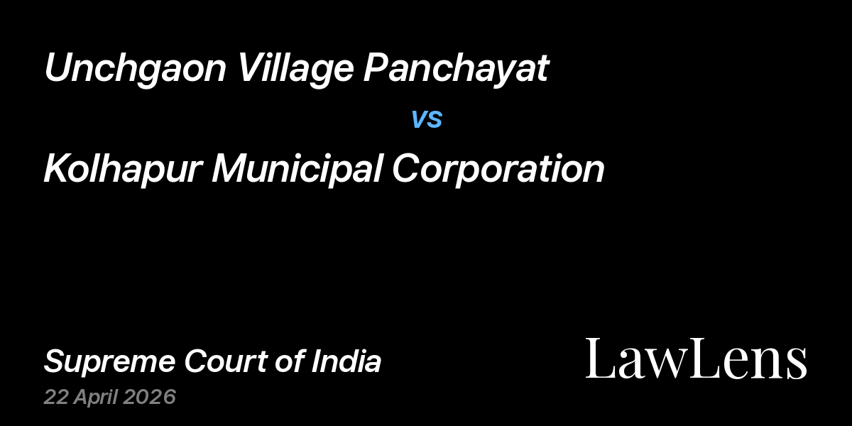Preview image for Unchgaon Village Panchayat vs. Kolhapur Municipal Corporation