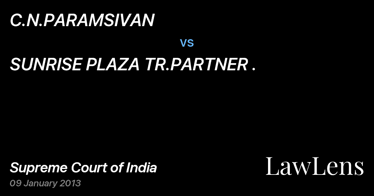 Preview image for C.N.PARAMSIVAN vs. SUNRISE PLAZA TR.PARTNER .