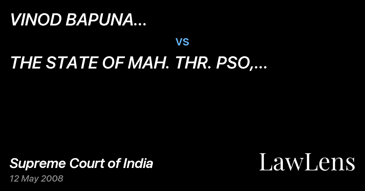 Preview image for VINOD BAPUNA KOLHE.......................  vs.  THE STATE OF MAH. THR. PSO, KHAMGAON, BULDANA...