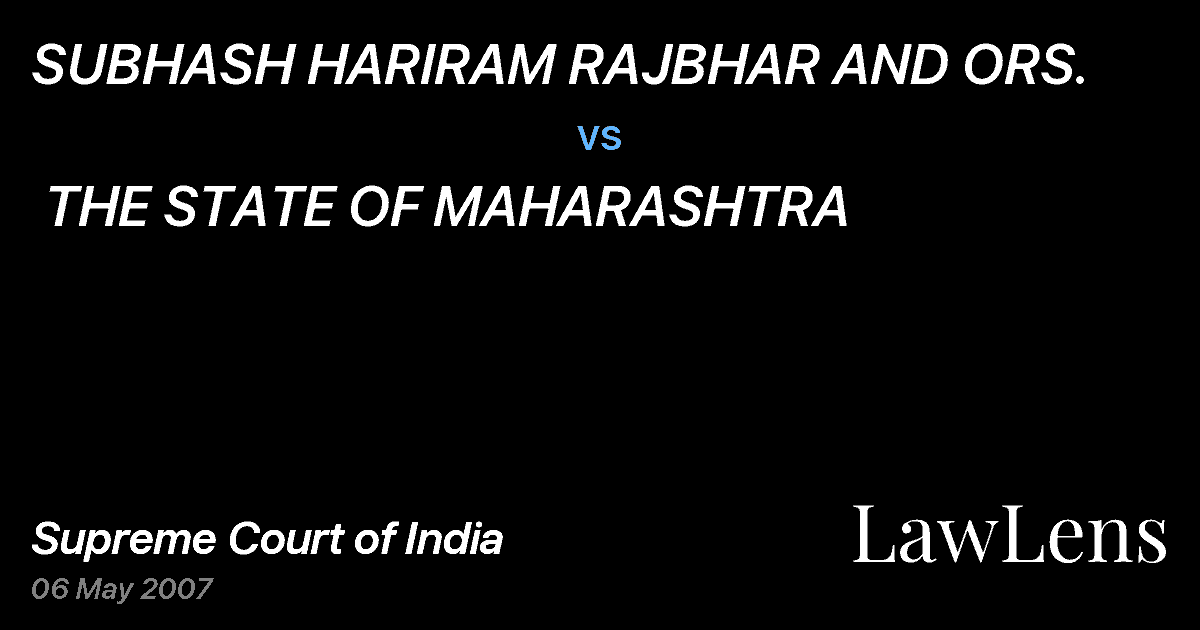 Preview image for SUBHASH HARIRAM RAJBHAR AND ORS. vs. THE STATE OF MAHARASHTRA