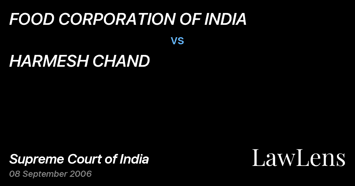 Preview image for FOOD CORPORATION OF INDIA vs. HARMESH CHAND