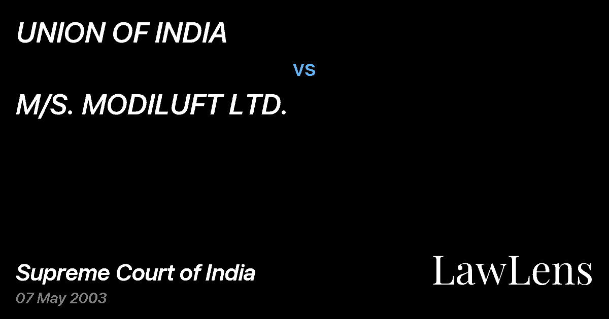 Preview image for UNION OF INDIA vs. M/S. MODILUFT LTD.