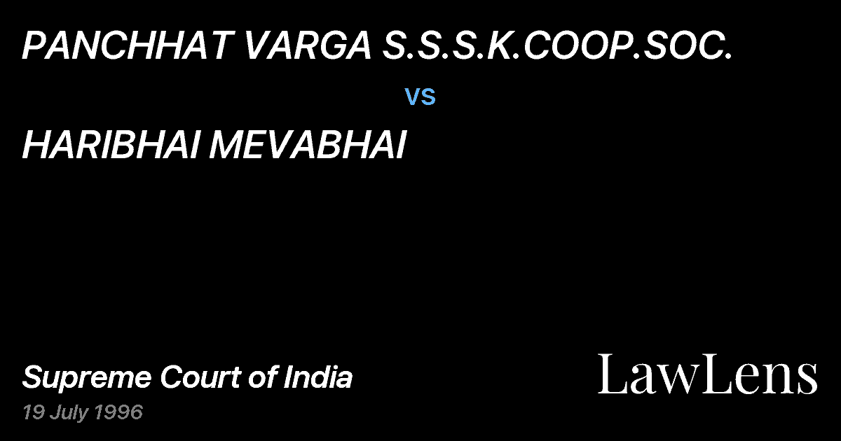 Preview image for PANCHHAT VARGA S.S.S.K.COOP.SOC. vs. HARIBHAI MEVABHAI