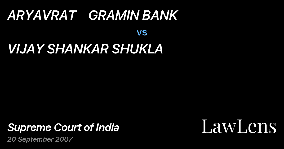 Preview image for ARYAVRAT    GRAMIN BANK vs. VIJAY SHANKAR SHUKLA