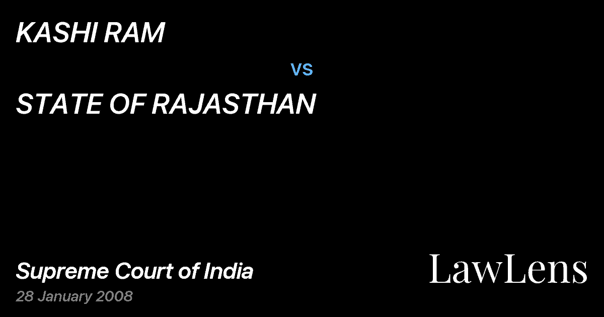 Preview image for KASHI RAM vs. STATE OF RAJASTHAN