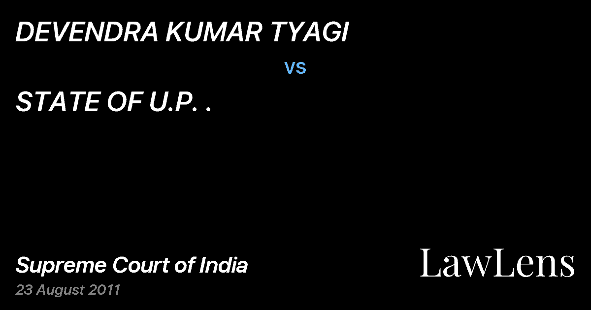 Preview image for DEVENDRA KUMAR TYAGI vs. STATE OF U.P. .