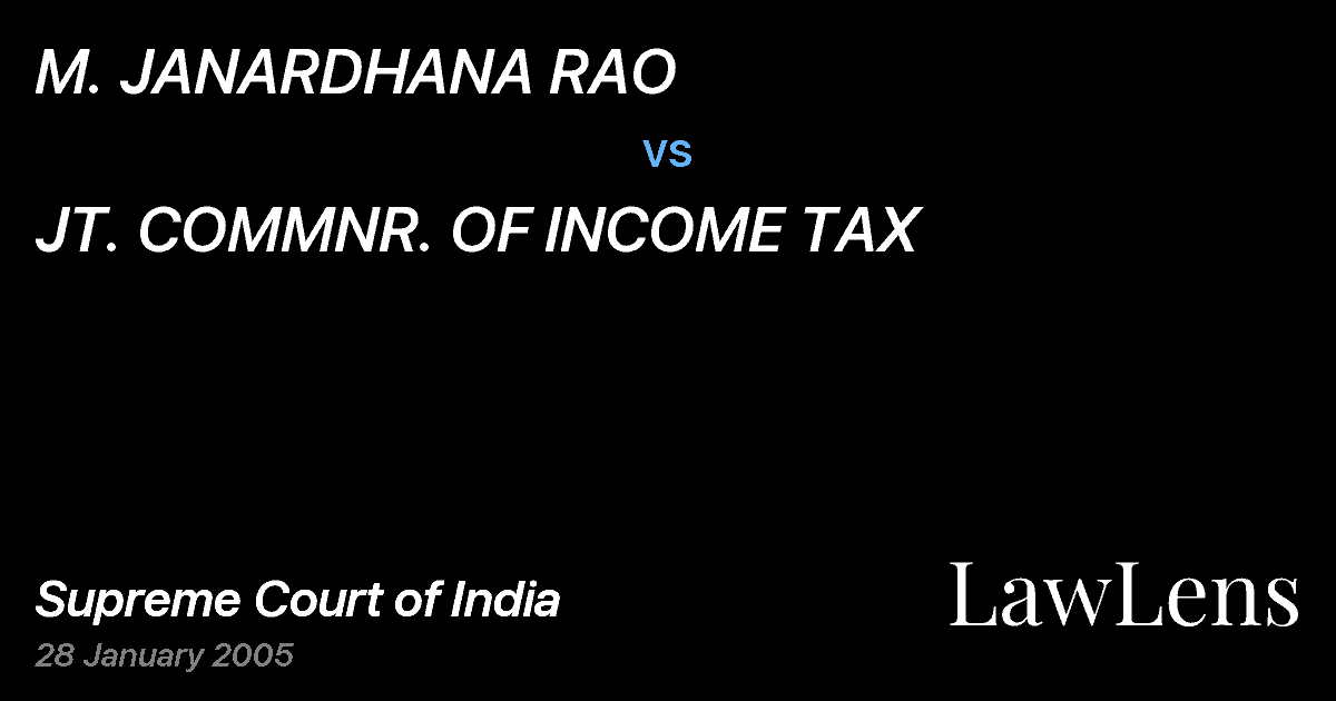 Preview image for M. JANARDHANA RAO vs. JT. COMMNR. OF INCOME TAX