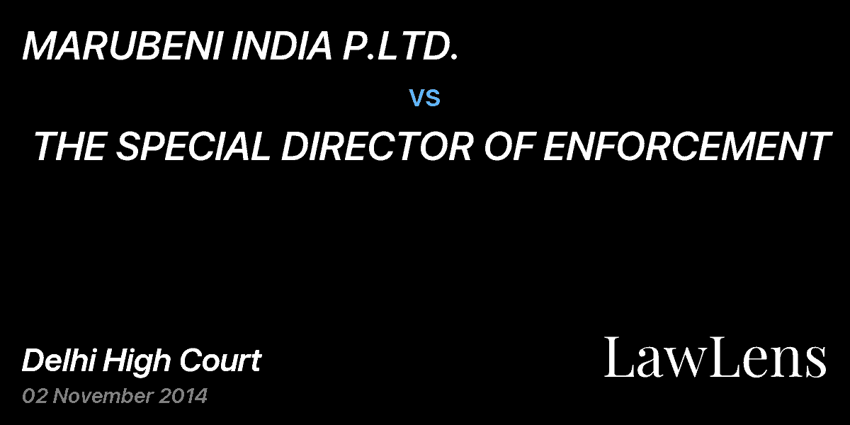 Preview image for MARUBENI INDIA P.LTD.  vs.  THE SPECIAL DIRECTOR OF ENFORCEMENT