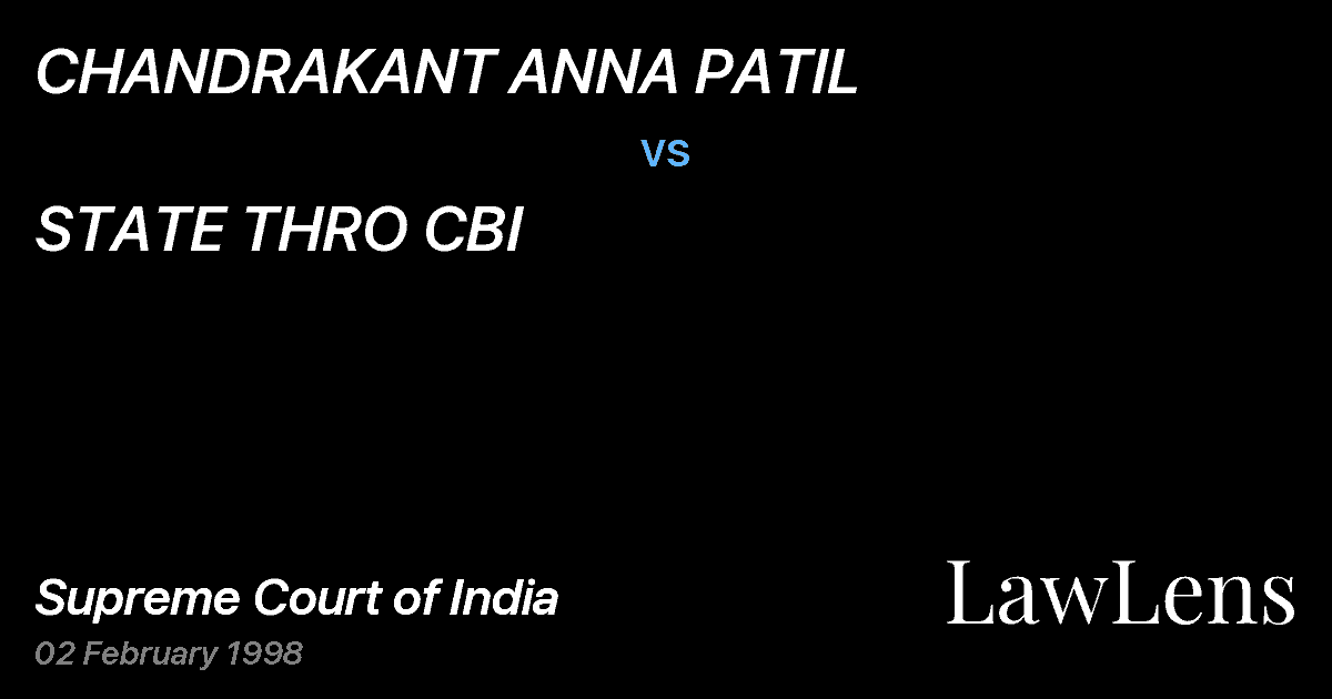 Preview image for CHANDRAKANT ANNA PATIL vs. STATE THRO CBI