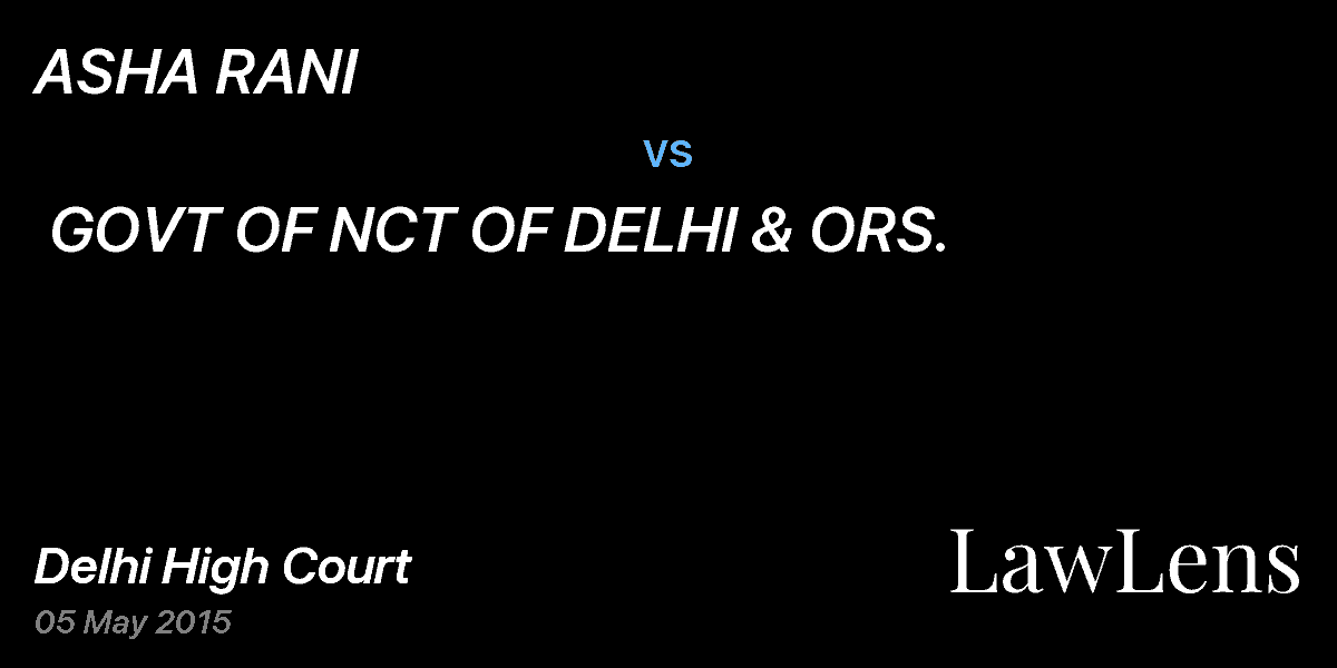 Preview image for ASHA RANI  vs.  GOVT OF NCT OF DELHI & ORS.