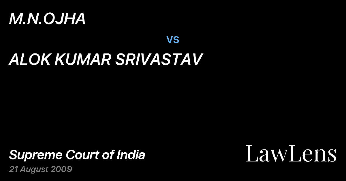 Preview image for M.N.OJHA vs. ALOK KUMAR SRIVASTAV