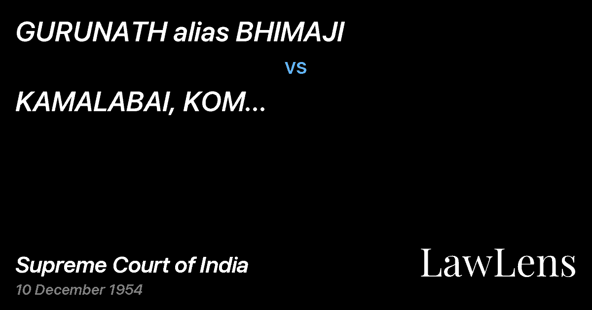 Preview image for GURUNATH alias BHIMAJI vs. KAMALABAI, KOM KENCHANGAUDANADGAUDAR AND OTHERS.