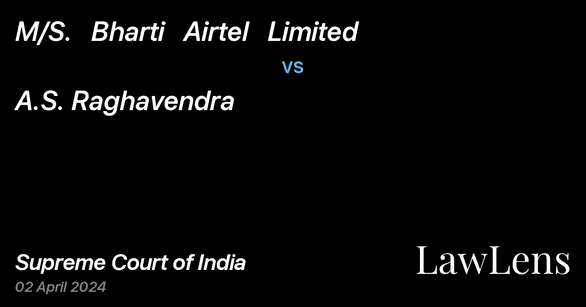Preview image for M/S.   Bharti   Airtel   Limited vs. A.S. Raghavendra