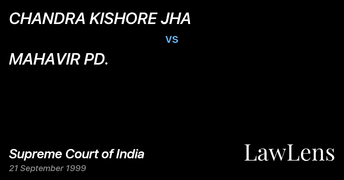 Preview image for CHANDRA KISHORE JHA vs. MAHAVIR PD.