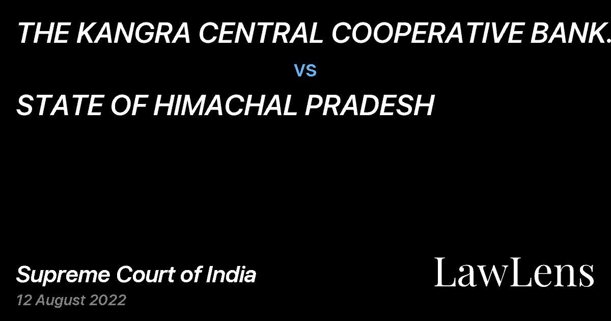 Preview image for THE KANGRA CENTRAL COOPERATIVE BANK PENSIONERS WELFARE ASSOCIATION (REGISTERED) vs. STATE OF HIMACHAL PRADESH