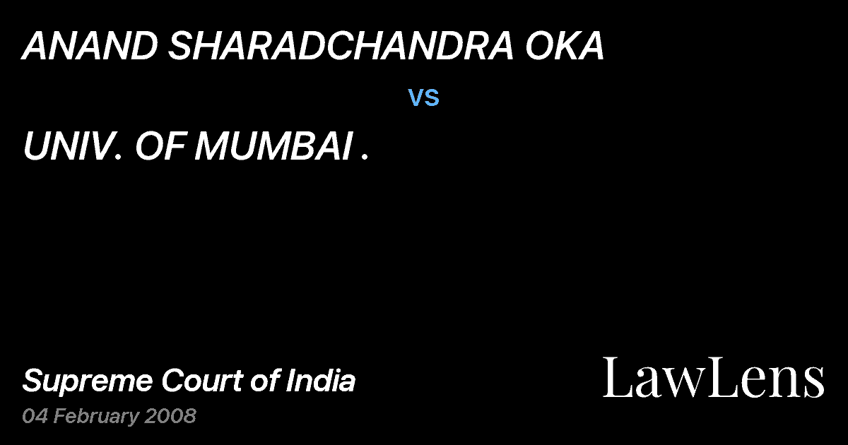 Preview image for ANAND SHARADCHANDRA OKA vs. UNIV. OF MUMBAI .