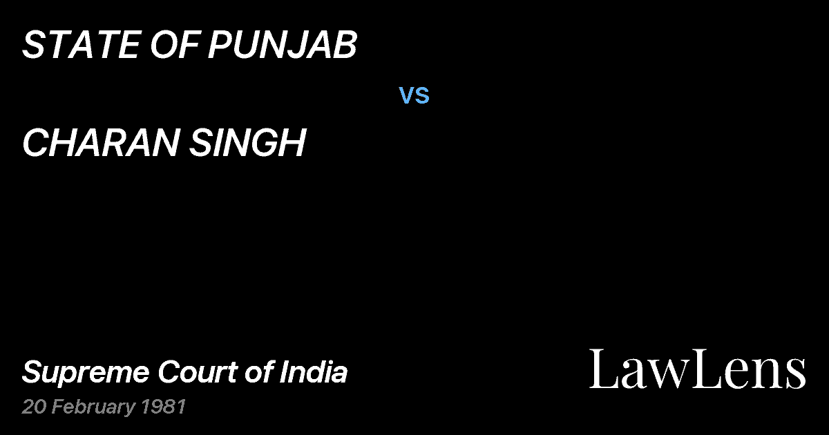 Preview image for STATE OF PUNJAB vs. CHARAN SINGH