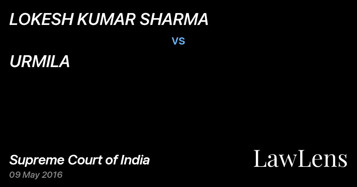 Preview image for LOKESH KUMAR SHARMA vs. URMILA