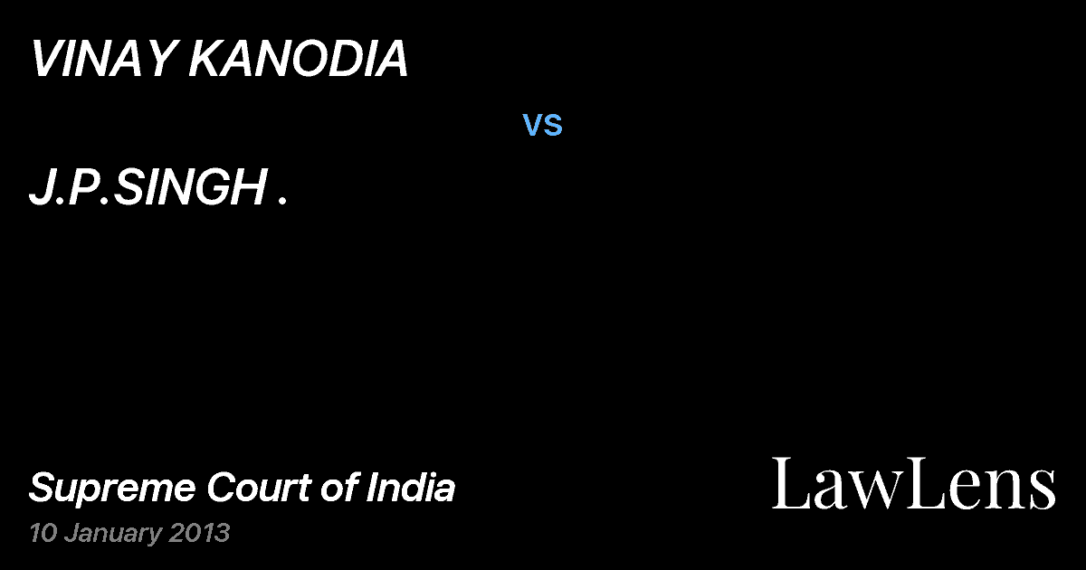 Preview image for VINAY KANODIA vs. J.P.SINGH .