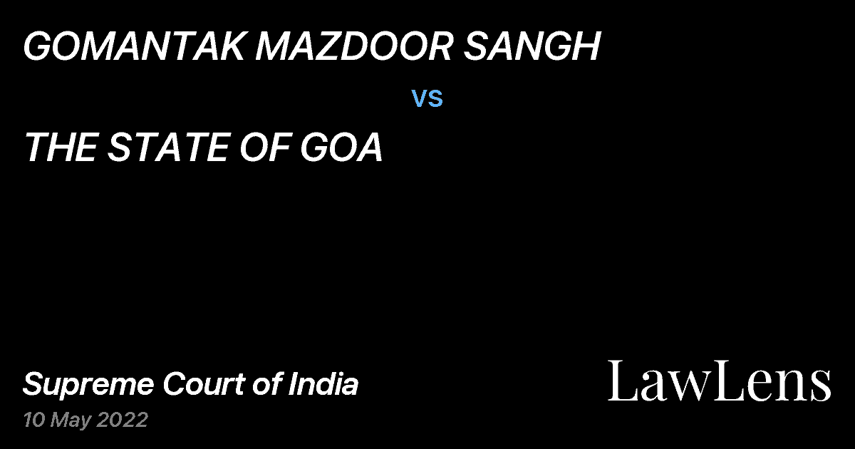 Preview image for GOMANTAK MAZDOOR SANGH vs. THE STATE OF GOA