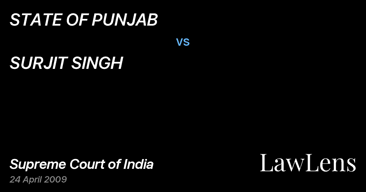 Preview image for STATE OF PUNJAB vs. SURJIT SINGH