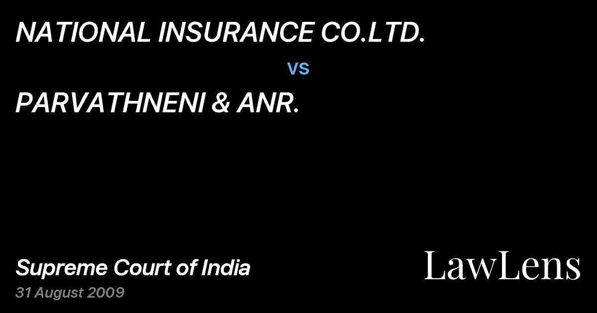 Preview image for NATIONAL INSURANCE CO.LTD. vs. PARVATHNENI & ANR.