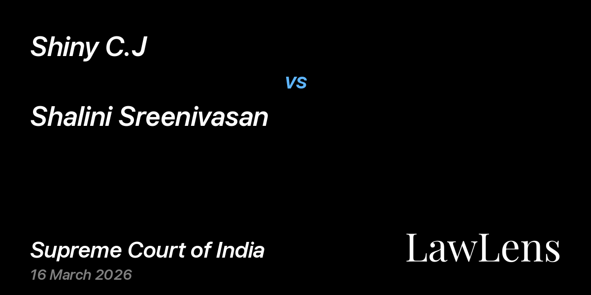 Preview image for Shiny C.J vs. Shalini Sreenivasan