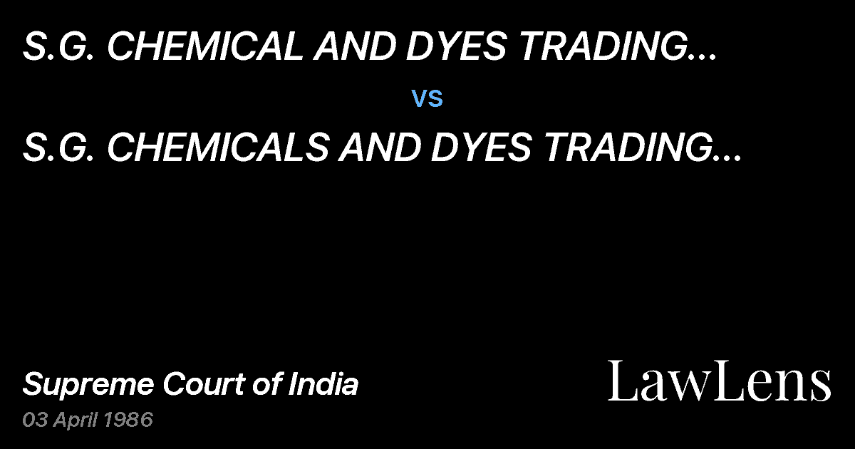 Preview image for S.G. CHEMICAL AND DYES TRADING EMPLOYEES' UNION vs. S.G. CHEMICALS AND DYES TRADING LIMITED AND ANOTHER