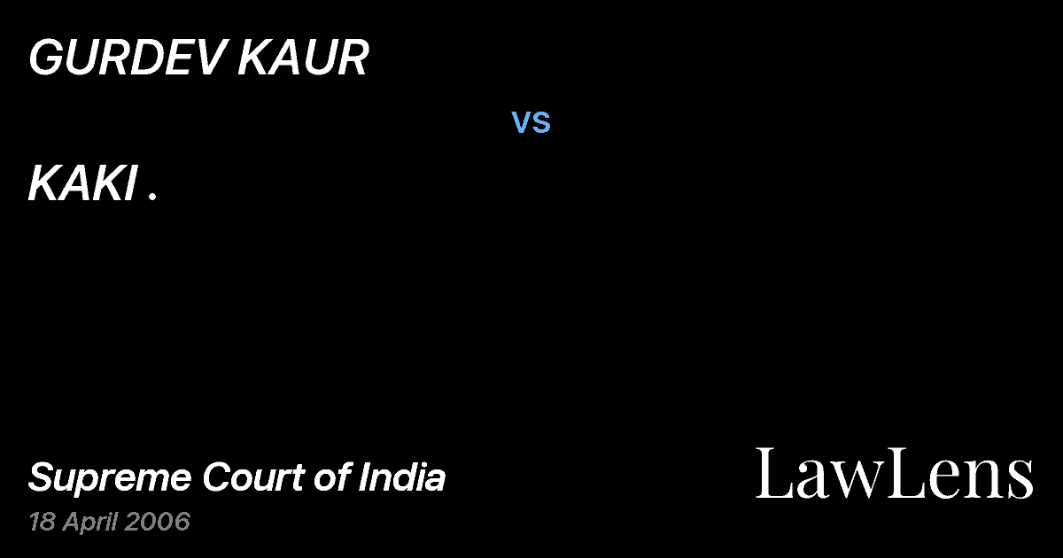Preview image for GURDEV KAUR vs. KAKI .