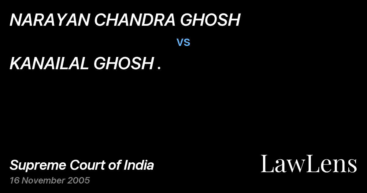 Preview image for NARAYAN CHANDRA GHOSH vs. KANAILAL GHOSH .