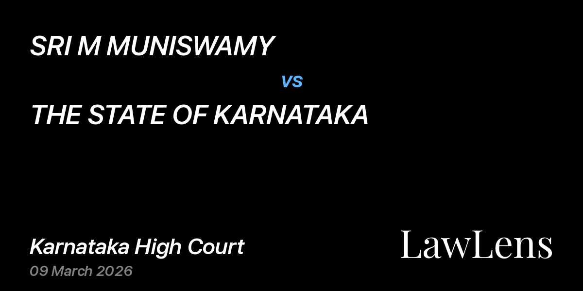Preview image for SRI M MUNISWAMY vs. THE STATE OF KARNATAKA
