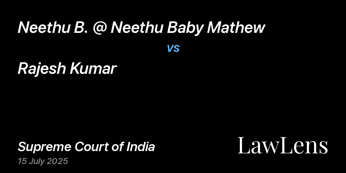 Preview image for Neethu B. @ Neethu Baby Mathew vs. Rajesh Kumar