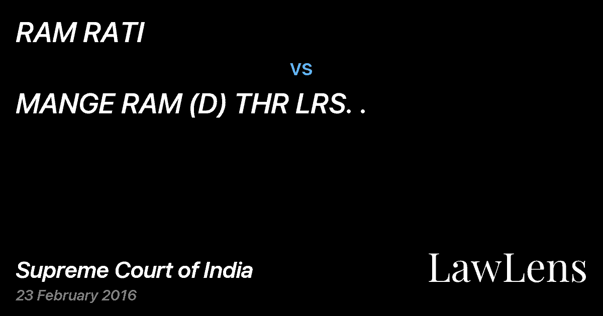 Preview image for RAM RATI vs. MANGE RAM (D) THR LRS. .