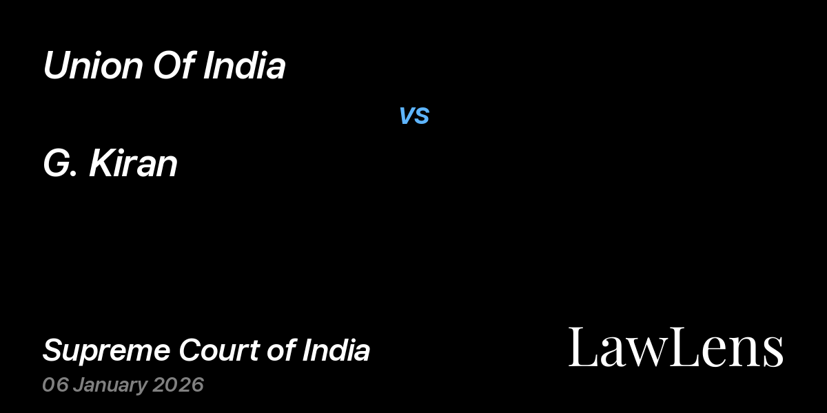 Preview image for Union Of India vs. G. Kiran