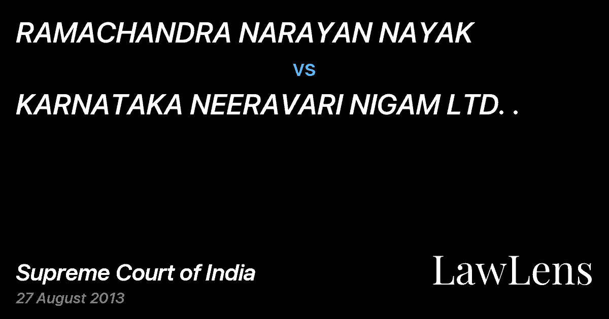 Preview image for RAMACHANDRA NARAYAN NAYAK vs. KARNATAKA NEERAVARI NIGAM LTD. .