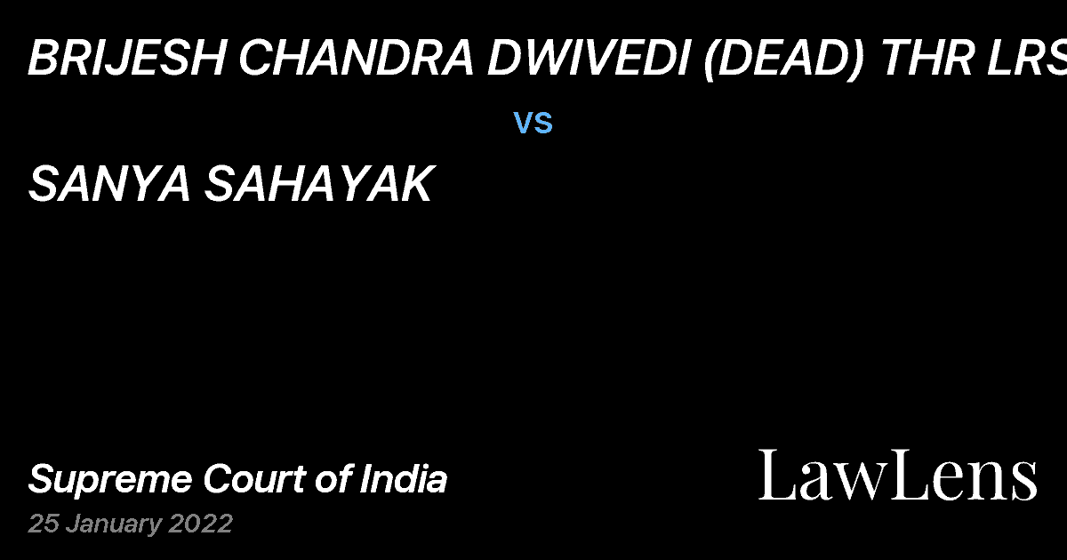 Preview image for BRIJESH CHANDRA DWIVEDI (DEAD) THR LRS vs. SANYA SAHAYAK