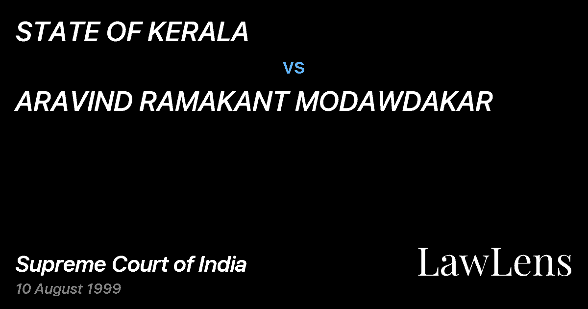 Preview image for STATE OF KERALA vs. ARAVIND RAMAKANT MODAWDAKAR