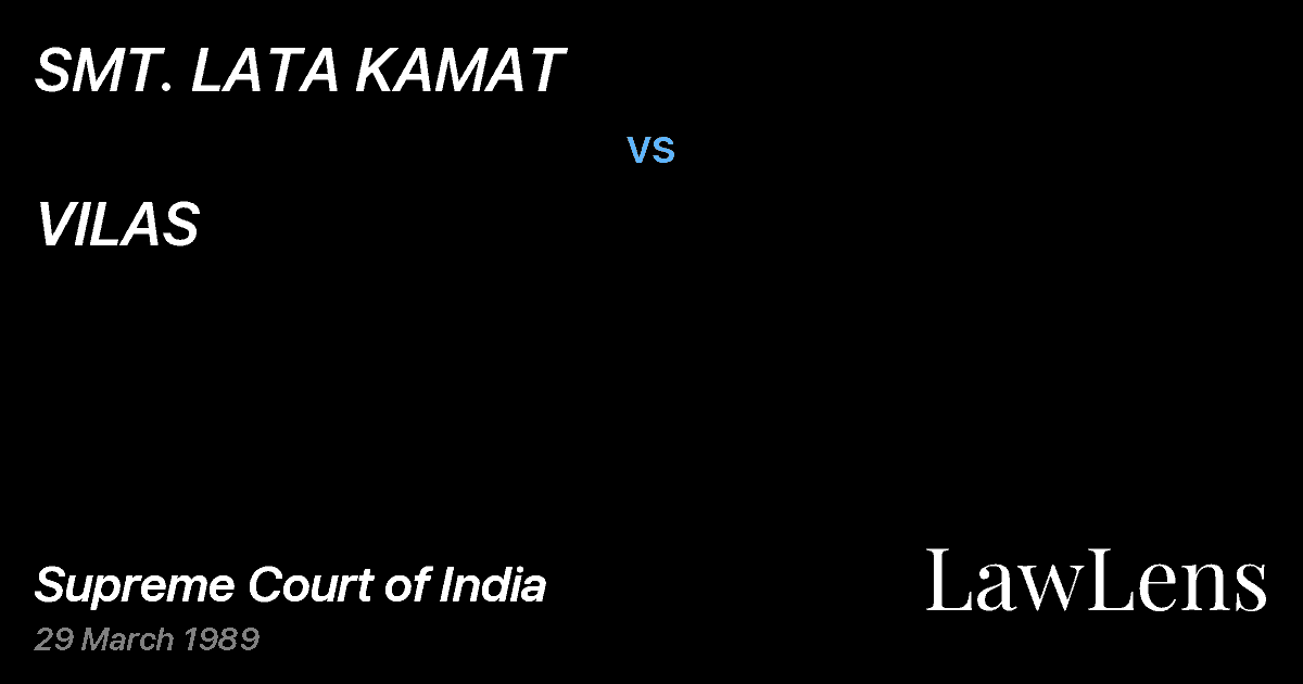 Preview image for SMT. LATA KAMAT vs. VILAS