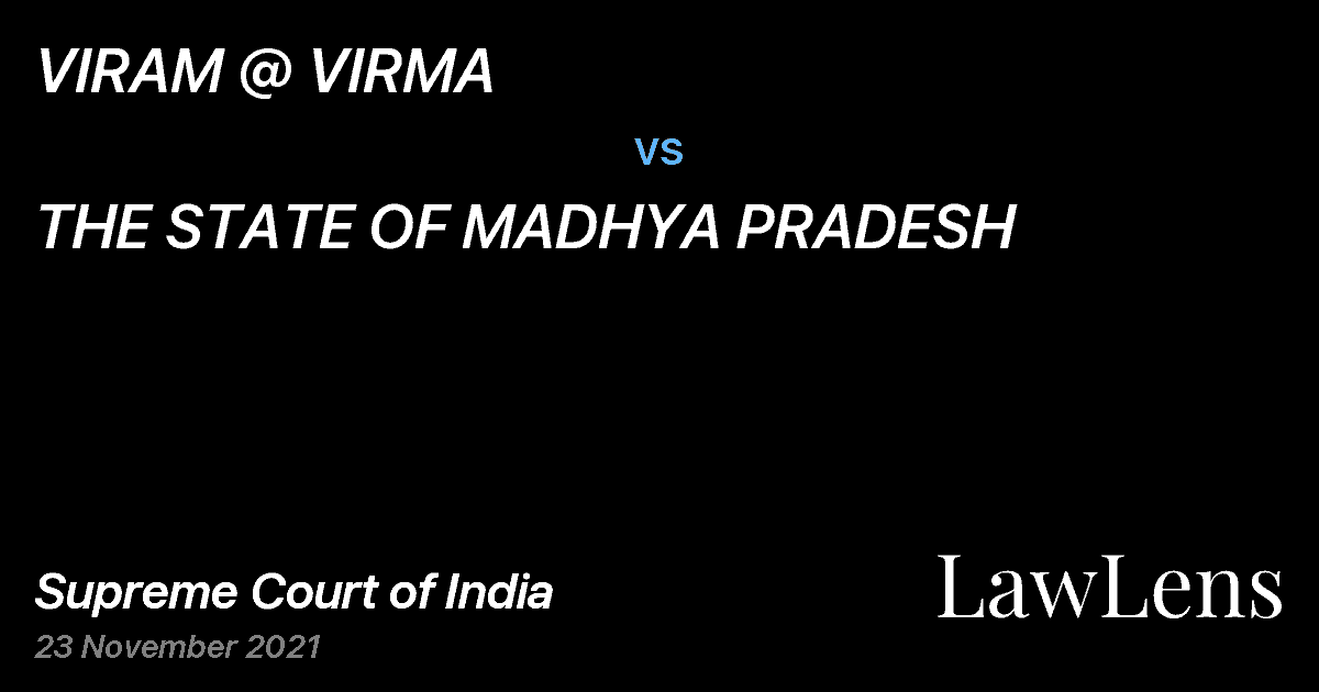 Preview image for VIRAM @ VIRMA vs. THE STATE OF MADHYA PRADESH