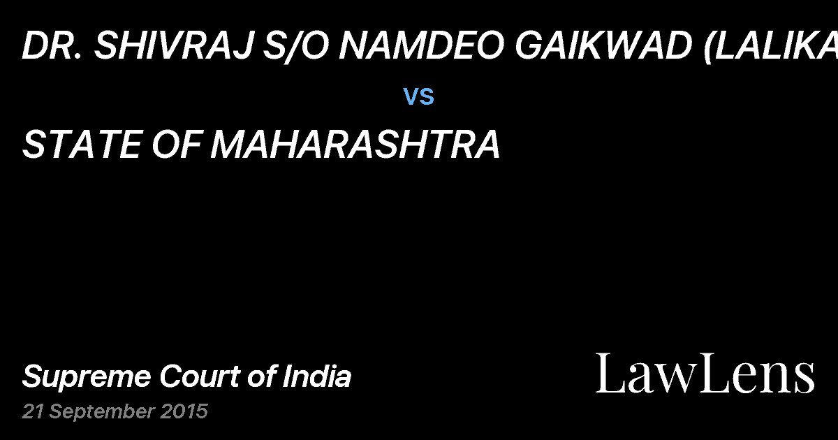 Preview image for DR. SHIVRAJ S/O NAMDEO GAIKWAD (LALIKAR) vs. STATE OF MAHARASHTRA
