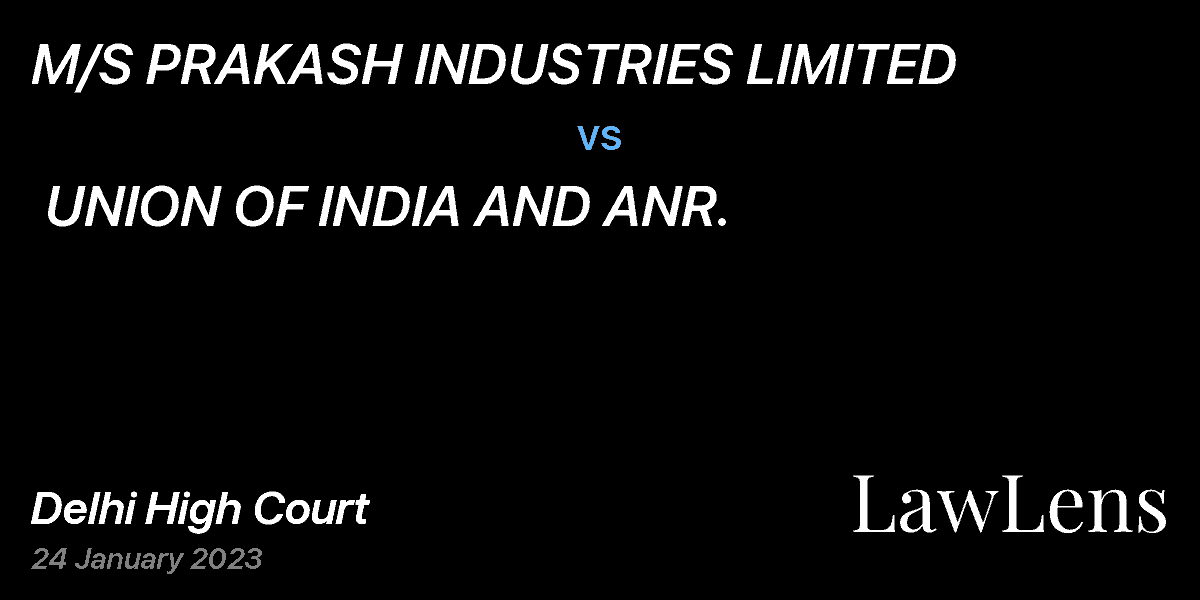 Preview image for M/S PRAKASH INDUSTRIES LIMITED  vs.  UNION OF INDIA AND ANR.