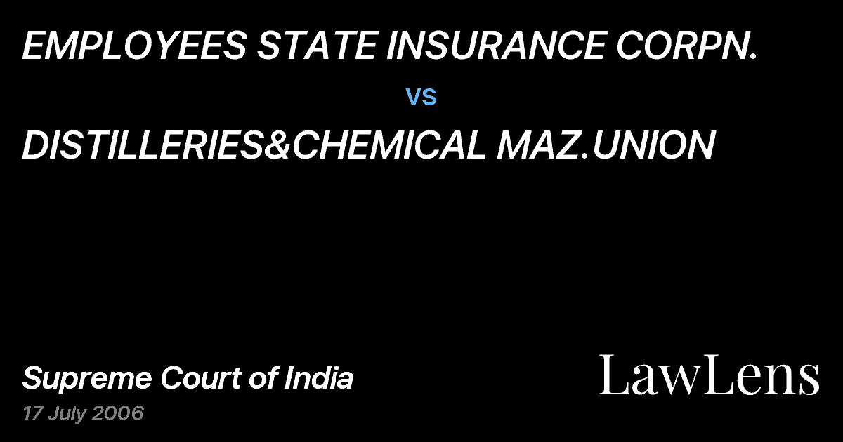 Preview image for EMPLOYEES STATE INSURANCE CORPN. vs. DISTILLERIES&CHEMICAL MAZ.UNION