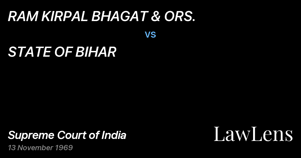 Preview image for RAM KIRPAL BHAGAT & ORS. vs. STATE OF BIHAR
