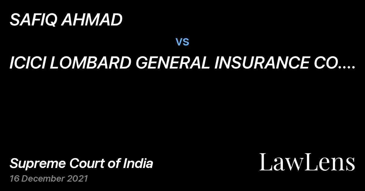 Preview image for SAFIQ AHMAD vs. ICICI LOMBARD GENERAL INSURANCE CO. LTD. .