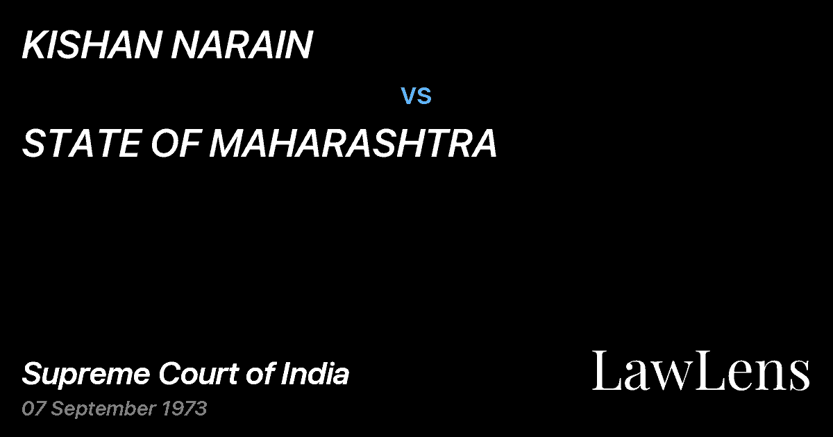 Preview image for KISHAN NARAIN vs. STATE OF MAHARASHTRA