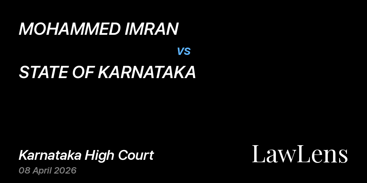 Preview image for MOHAMMED IMRAN vs. STATE OF KARNATAKA