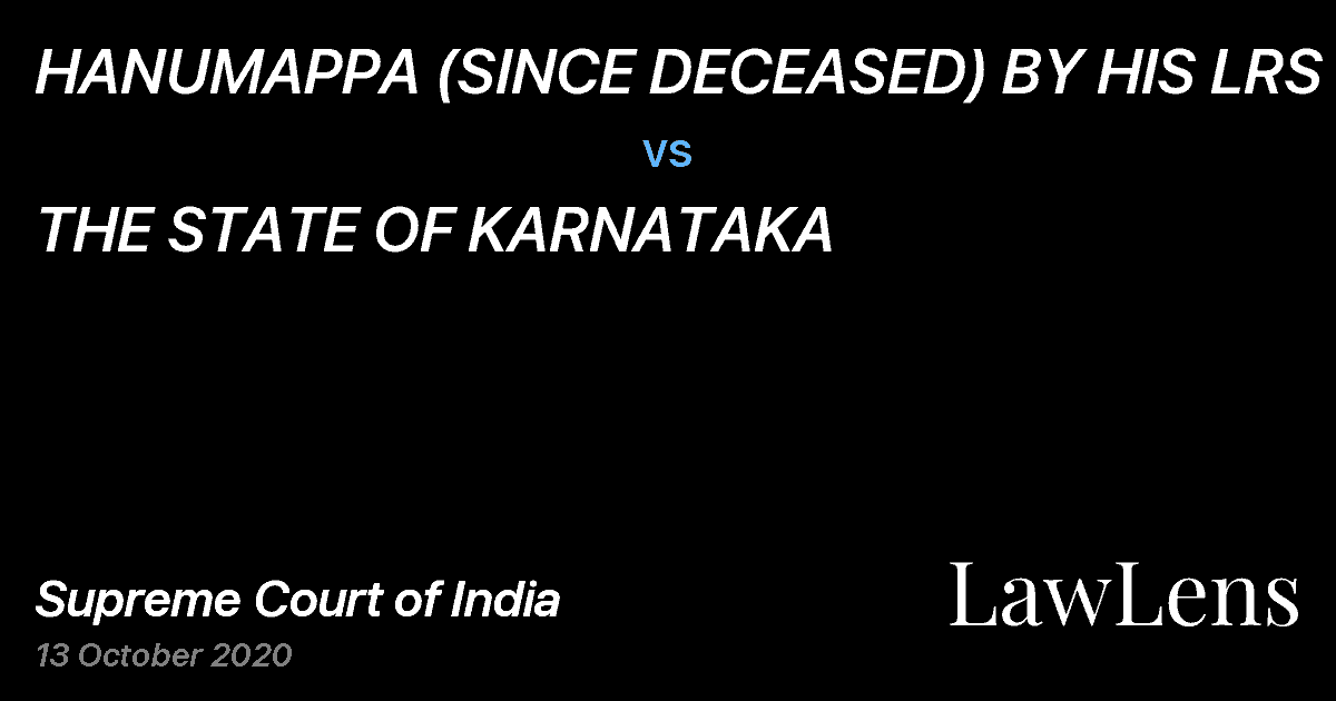 Preview image for HANUMAPPA (SINCE DECEASED) BY HIS LRS vs. THE STATE OF KARNATAKA