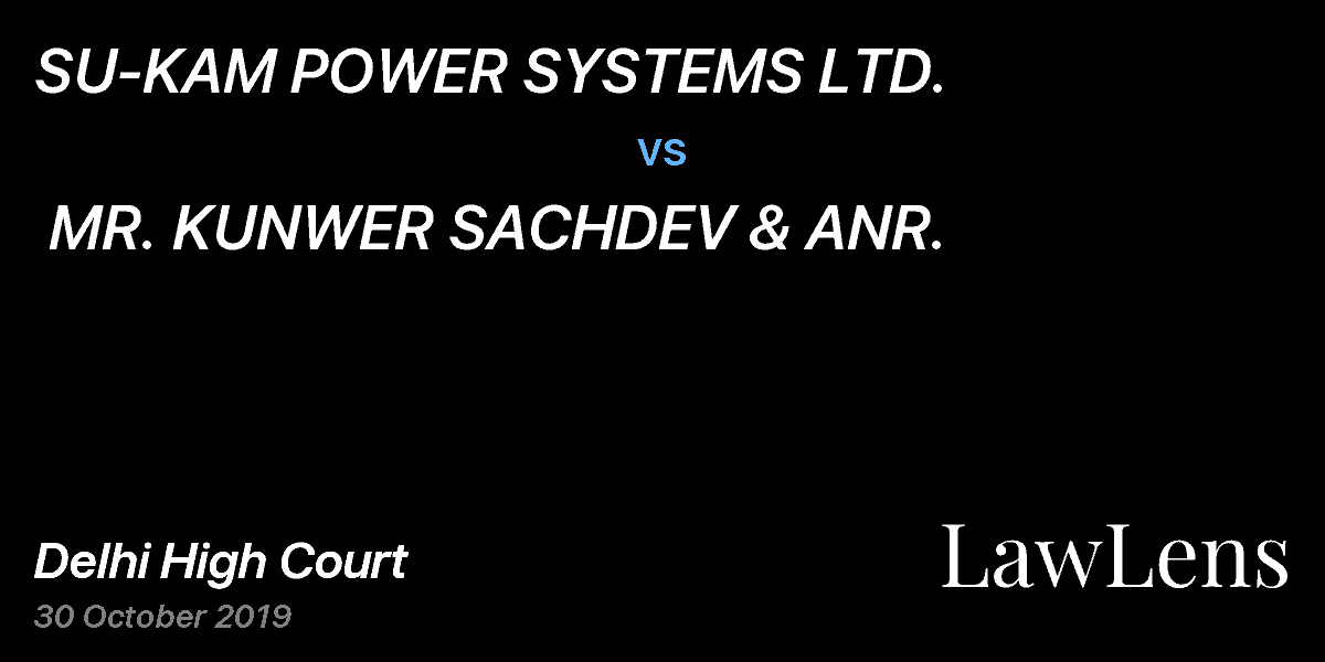 Preview image for SU-KAM POWER SYSTEMS LTD. vs. MR. KUNWER SACHDEV & ANR.